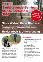 Sanitätshunde-Seminar: Revierarbeit und UO – mit Silvia Walser und Peter Bieri (2 Tage)